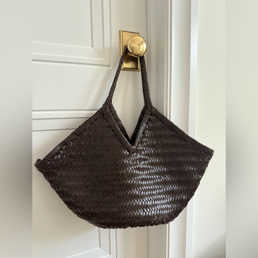Mango Woven Tote in Chocolate Brown – Large Everyday Shoulder Bag
